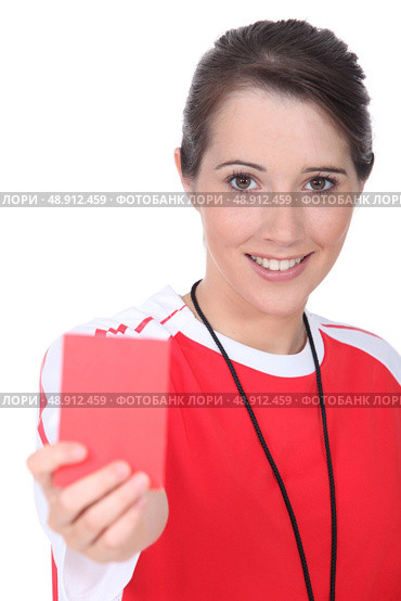Female soccer referee. Стоковое фото, агентство Ingram Publishing / Фотобанк Лори