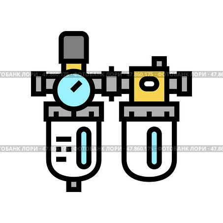 filter of air compressor color icon vector illustration. Стоковая иллюстрация, иллюстратор Vectorwin / Фотобанк Лори