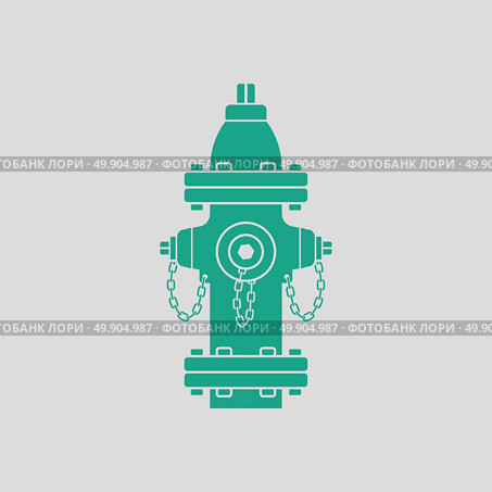Fire hydrant icon. Gray background with green. Vector illustration. Стоковая иллюстрация, агентство Ingram Publishing / Фотобанк Лори