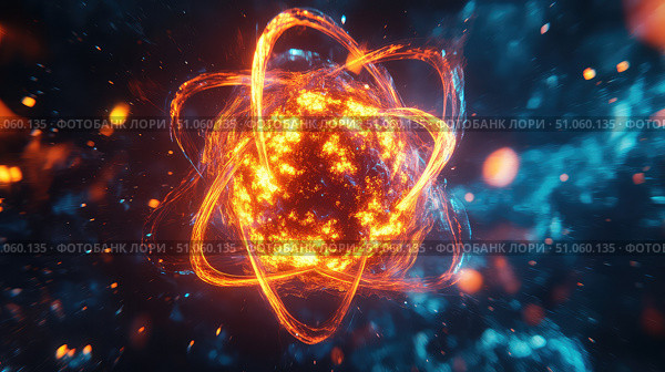 fission blinking nuclear core ai generated. Стоковое AI-изображение, AI-художник Vectorwin / Фотобанк Лори