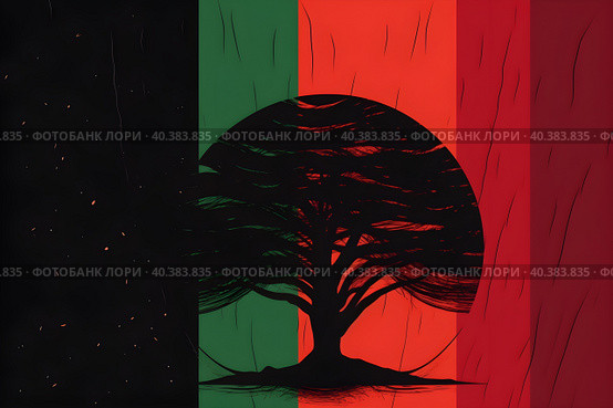 Flag as a symbol of freedom day celebrating the abolition of slavery in the United States. With Generative AI tehnology. Стоковое AI-изображение, AI-художник Мария Фадеева / Фотобанк Лори
