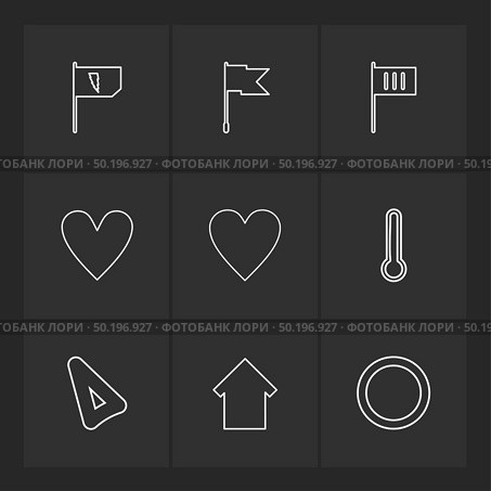 flags , hearts , camera , favourite , flag , icon, vector, design,  flat,  collection, style, creative,  icons , waving flag  , stand flag , . Стоковая иллюстрация, агентство Ingram Publishing / Фотобанк Лори