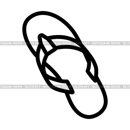 Flip Flop Icon. Bold outline design with editable stroke width. Vector Illustration. Стоковая иллюстрация, агентство Ingram Publishing / Фотобанк Лори