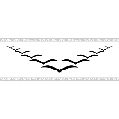 Flock of birds flying in the sky in wedge key Leadership concept Migration silhouette icon black color vector illustration flat style simple image. Flock of birds flying in the sky in wedge key Leadership concept Migration silhouette icon black color vector illustration flat style image. Стоковая иллюстрация, агентство Ingram Publishing / Фотобанк Лори