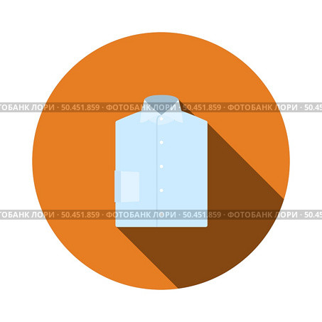 Folded Shirt Icon. Flat Circle Stencil Design With Long Shadow. Vector Illustration. Стоковая иллюстрация, агентство Ingram Publishing / Фотобанк Лори