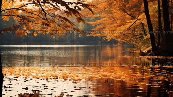 foliage fall leaves brown ai generated. Стоковое AI-изображение, AI-художник Vectorwin / Фотобанк Лори