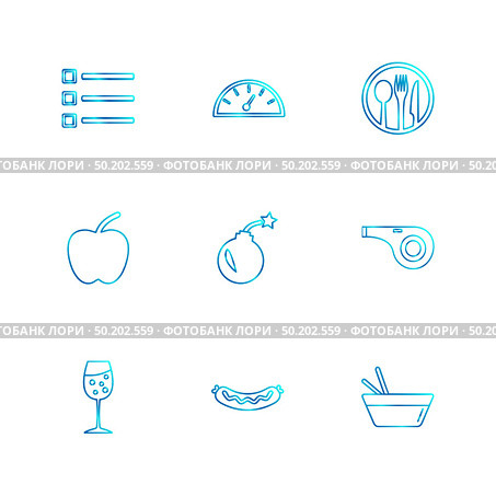 food, health , nutrious , healthy , icon, vector, design,  flat,  collection, style, creative,  icons , coffeem , fruits , pear , clipboard , bell , fastfood , junkfood , . Стоковая иллюстрация, агентство Ingram Publishing / Фотобанк Лори