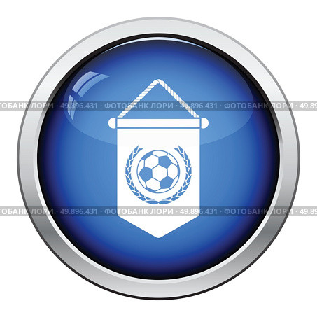 Football pennant icon. Glossy button design. Vector illustration. Стоковая иллюстрация, агентство Ingram Publishing / Фотобанк Лори