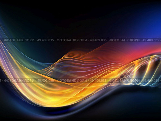 Fractal Wave series. Artistic background made of fractal sine waves and color for use with projects on design, mathematics and modern technologies. Стоковое фото, агентство Ingram Publishing / Фотобанк Лори