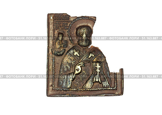 Fragment of a triptych with an icon of St. Nicholas (2017 год). Редакционное фото, фотограф Константин Тимофеев / Фотобанк Лори