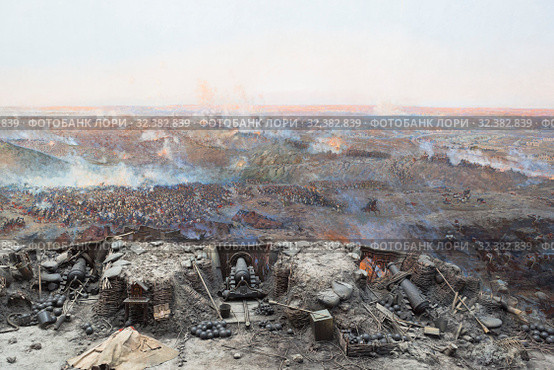 Фрагмент панорамы "Оборона Севастополя 1854-1855 годов", Крым (2019 год). Редакционное фото, фотограф Николай Мухорин / Фотобанк Лори