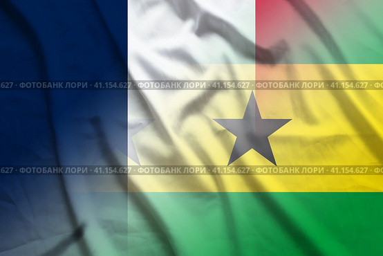France and Sao Tome and Principe state flag transborder relations STP FRA. Стоковая иллюстрация, иллюстратор Кабак Дмитрий / Фотобанк Лори