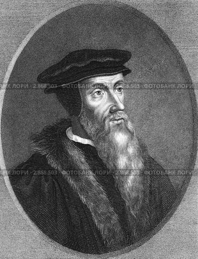 Французский богослов Жан Кальвин. Стоковая иллюстрация, иллюстратор Georgios Kollidas / Фотобанк Лори
