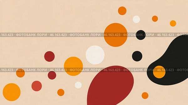 Freeform Abstract Circle Design in Vibrant Orange and Red Tones. Стоковое AI-изображение, AI-художник Елена Высокова / Фотобанк Лори