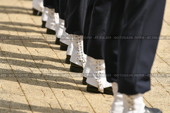 French military sailor shoes with white protection. Стоковое фото, фотограф Irina Kuchugurina/Gaudy / Фотобанк Лори