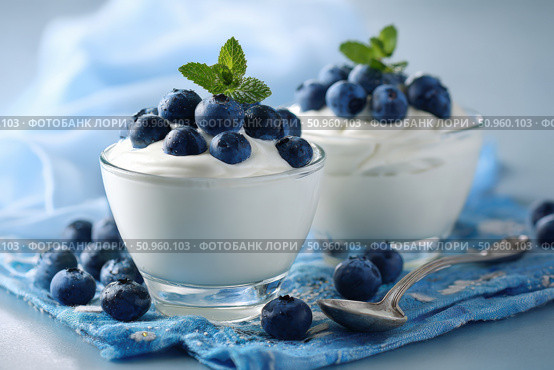 Fresh Berry Trifle in Glasses. Dessert with Blueberries and Whipped Cream. Layered Yogurt with Berry Fruits. Berry Pudding Glass Jars. Food Marketing, Recipe Design. Colorful Sweet Treat. Fruity Quark. Стоковое AI-изображение, AI-художник Марина Демидюк / Фотобанк Лори
