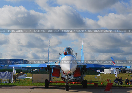Фронтовой истребитель Су-27СМ (2009 год). Редакционное фото, фотограф Алёшина Оксана / Фотобанк Лори