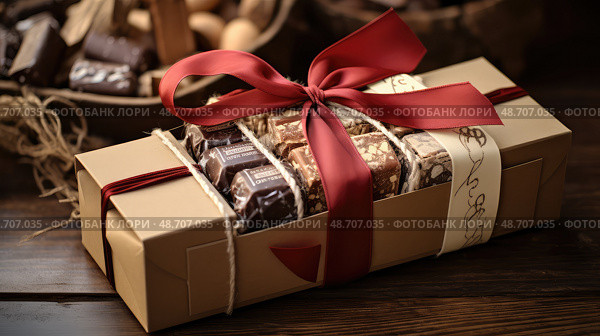 fudge candy box ai generated. Стоковое AI-изображение, AI-художник Vectorwin / Фотобанк Лори