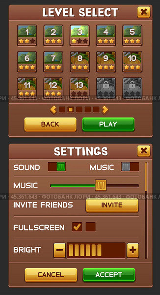 Game GUI pack. Стоковая иллюстрация, иллюстратор Светлана Широкова / Фотобанк Лори