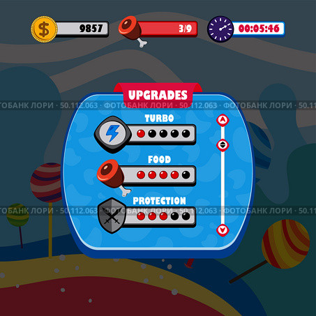 game ui menu application mobile app vector art. game ui menu application mobile app. Стоковая иллюстрация, агентство Ingram Publishing / Фотобанк Лори