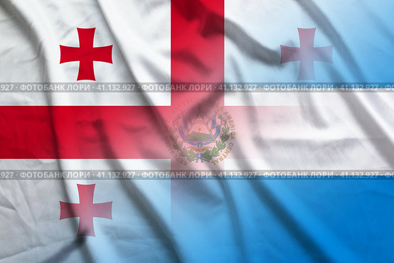 Georgia and Salvador political flag transborder relations GEO. Стоковая иллюстрация, иллюстратор Кабак Дмитрий / Фотобанк Лори