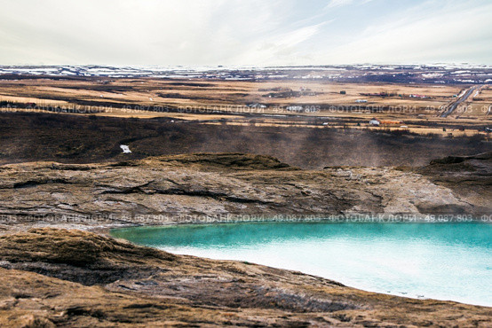 Geysir geyser in Iceland with steamy blue water. Стоковое фото, агентство Ingram Publishing / Фотобанк Лори