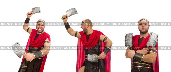 Gladiator isolated on white background. Стоковое фото, фотограф Elnur / Фотобанк Лори