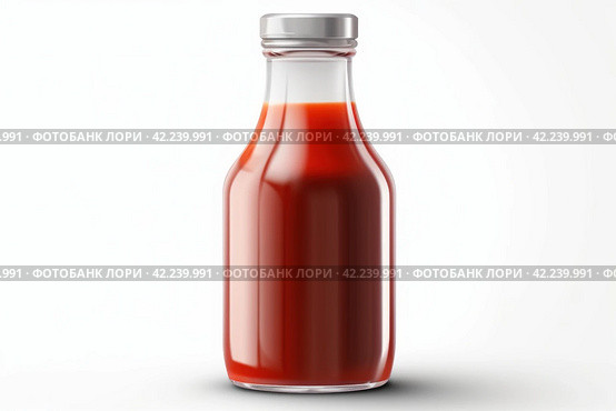 Glass bottle ketchup. Generate Ai. Стоковое AI-изображение, AI-художник Иван Рябоконь / Фотобанк Лори