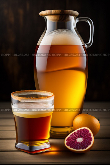 Glass of lemon limonade. Стоковая иллюстрация, иллюстратор Марина Володько / Фотобанк Лори