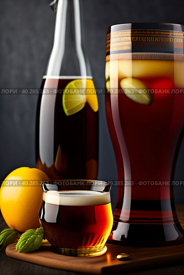 Glass of lemon limonade. Стоковая иллюстрация, иллюстратор Марина Володько / Фотобанк Лори