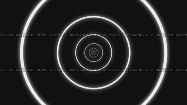 Glowing infinite tunnel loop with concentric circles. Стоковая анимация, аниматор Максим Гребешков / Фотобанк Лори
