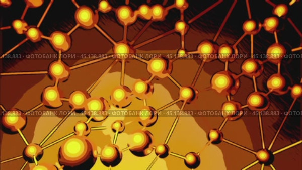 Golden plexus structure evolving in a network. Стоковое видео, видеограф Данил Руденко / Фотобанк Лори
