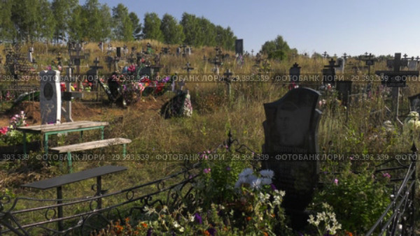 Городское кладбище. City cemetery. Muslim and Orthodox parts. (2018 год). Стоковое видео, видеограф Евгений Романов / Фотобанк Лори