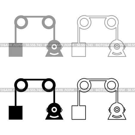 Gravity engine set icon grey black color vector illustration image simple solid fill outline contour line thin flat style. Gravity engine set icon grey black color vector illustration image solid fill outline contour line thin flat style. Стоковая иллюстрация, агентство Ingram Publishing / Фотобанк Лори