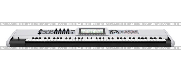 gray synthesizer isolated on white background. Стоковое фото, агентство Ingram Publishing / Фотобанк Лори