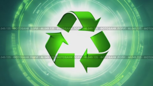 Green earth cover with Recycle symbol on green grass field on natural background. Waste and pollution elimination, clean and renewable energy concept, green world, eco friendly, environment day. Ecological problem, Green energy icon, background. Стоковое AI-видео, аниматор ALLA YURTAYEVA / Фотобанк Лори