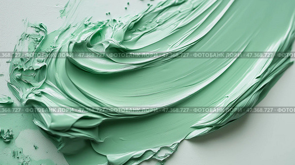 Green paint brush stroke. Abstract background.. Мазок кистью зеленой краски. Абстрактный фон. Стоковое AI-изображение, AI-художник Katsiaryna Repich / Фотобанк Лори