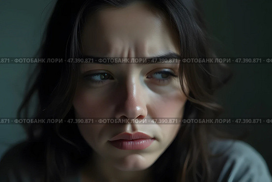 Грустная женщина. Стоковое AI-изображение, AI-художник Анна Рогалева / Фотобанк Лори