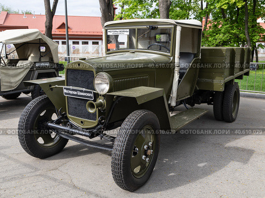 Грузовой автомобиль ГАЗ-ММ-91-120 (1942г., СССР) на открытой площадке  Музея Гаража особого назначения на ВДНХ в Москве (2023 год). Редакционное фото, фотограф Наталья Николаева / Фотобанк Лори