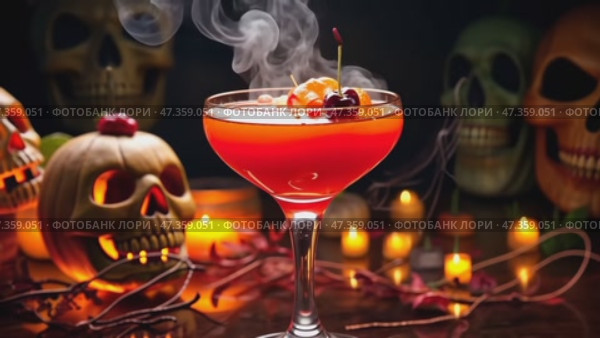 Halloween drink for party, selective focus. Стоковое AI-видео, аниматор Ирина Старикова / Фотобанк Лори
