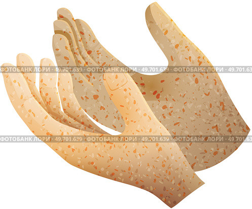 Hand drawn cupped hands illustration. Raised hands vector concept, request and prayer. Volunteering charity, votes, support, hope and peace. Vector human open hands isolated on white background. Hand drawn cupped hands illustration. Raised hands vector concept request and prayer hope and peace. Стоковая иллюстрация, агентство Ingram Publishing / Фотобанк Лори