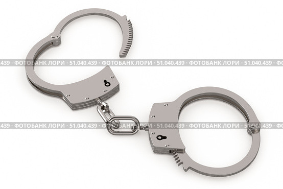 Handcuff on white background. Isolated 3D illustration. Стоковая иллюстрация, иллюстратор Ильин Сергей / Фотобанк Лори