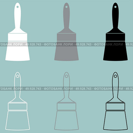Handle paint brush white black grey icon.. Handle paint brush white black grey icon set. Стоковая иллюстрация, агентство Ingram Publishing / Фотобанк Лори