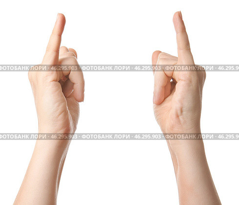 Hands of woman on white background. Стоковое фото, фотограф Pixel_shot / Фотобанк Лори