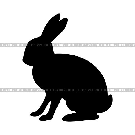 Hare silhouette. Smooth and clean lines. High detailed rabbit silhouette. Vector Illustration.. rodents silhouettes. Стоковая иллюстрация, агентство Ingram Publishing / Фотобанк Лори