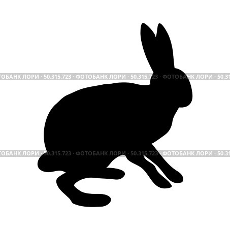 Hare silhouette. Smooth and clean lines. High detailed rabbit silhouette. Vector Illustration.. rodents silhouettes. Стоковая иллюстрация, агентство Ingram Publishing / Фотобанк Лори