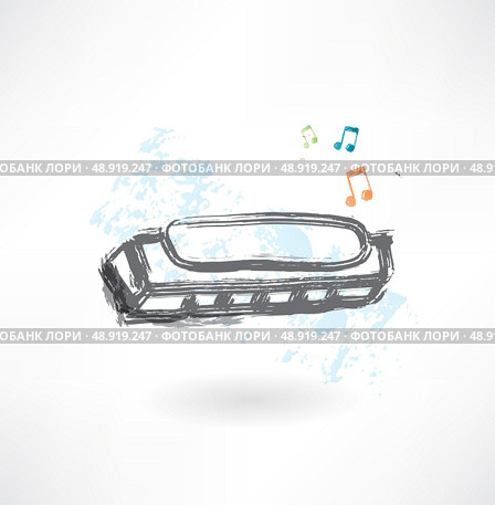 harmonica grunge icon. Стоковая иллюстрация, агентство Ingram Publishing / Фотобанк Лори