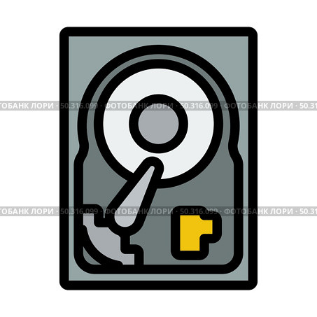 HDD Icon. Editable Bold Outline With Color Fill Design. Vector Illustration. Стоковая иллюстрация, агентство Ingram Publishing / Фотобанк Лори