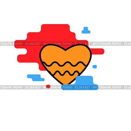 Heart icon wave trendy modern. Стоковая иллюстрация, иллюстратор Альдана Прокофьева / Фотобанк Лори
