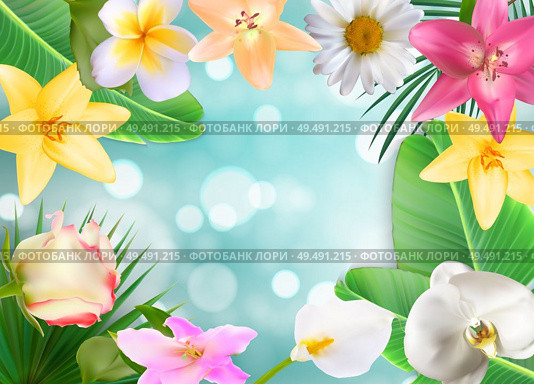 Hello Summer Natural Floral Background Vector Illustration EPS10. Hello Summer Natural Floral Background Vector Illustration. Стоковая иллюстрация, агентство Ingram Publishing / Фотобанк Лори